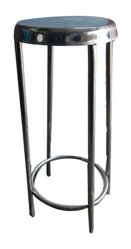 Polished Stainless Steel Round Stool For Hospital Size Inch Dia