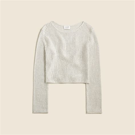 Jcrew Collection Metallic Open Weave Sweater For Women