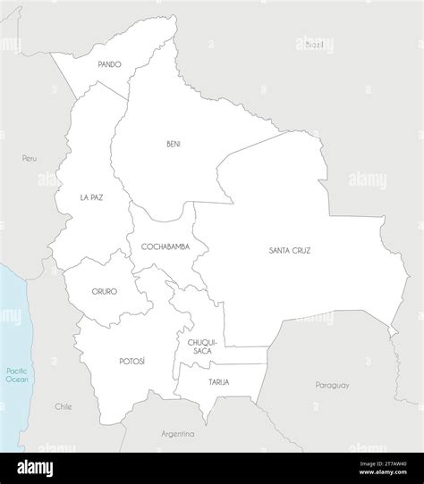 Vector Map Of Bolivia With Departments And Administrative Divisions