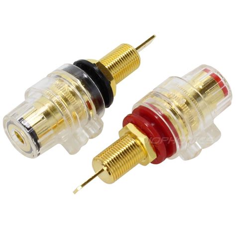 ELECAUDIO BP 208 Gold Plated Isolated Binding Post Pair Audiophonics