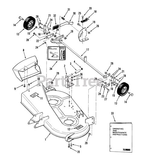 Toro 05 36XR04 Toro 36 Rear Discharge Mower Deck 1985 SIDE