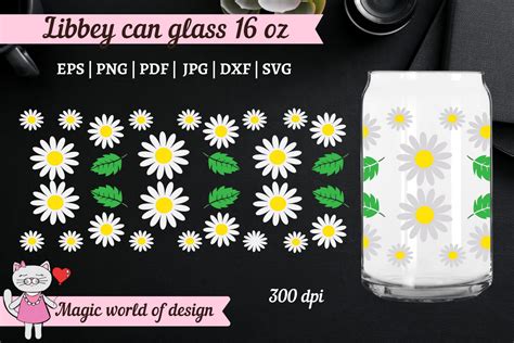 Daisy Libbey 16oz Glass Can Svg Graphic By Magic World Of Design · Creative Fabrica