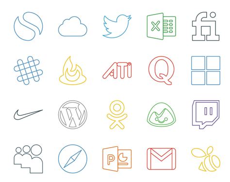 20 Social Media Icon Pack Including Basecamp Cms Feedburner Wordpress