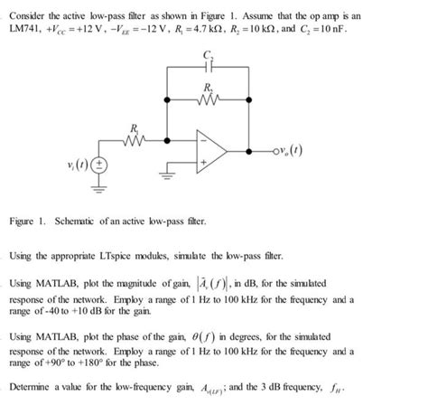 Solved Consider The Active Low Pass Filter As Shown In