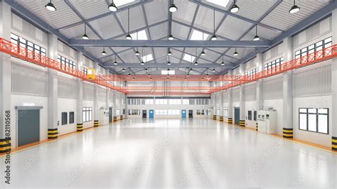 Empty factory interior Stock Illustration | Adobe Stock