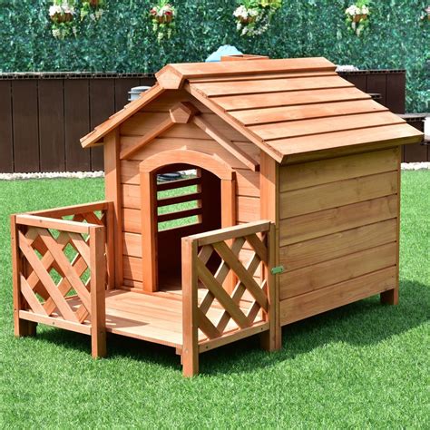 Wooden Pet Dog House Crates With Porch Window Dog House With Porch