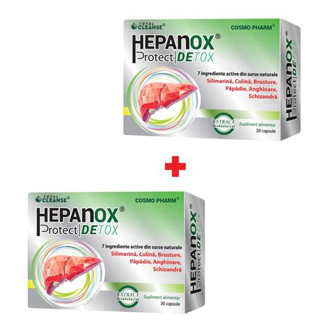 Pachet Hepanox Protect Detox 30 30 Capsule Cosmopharm Dr Max Farmacie