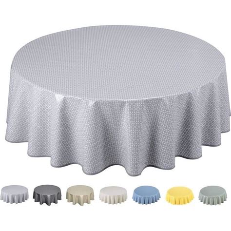 Home Direct Nappe Toile Cir E Pvc Ronde Cm Gris Clair