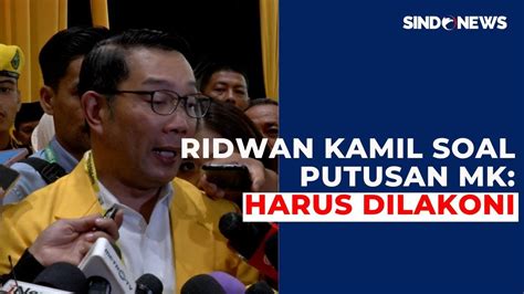 Respons Ridwan Kamil Soal Putusan Mk Ubah Ambang Batas Pencalonan