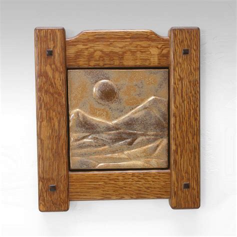 Adobe Hills Tile Relief Art Tile Ceramic Wall Art Handmade Tile