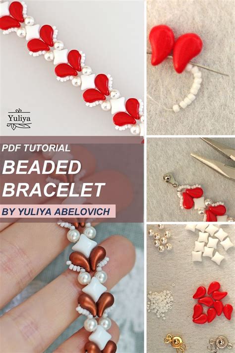 Pdf Tutorial Bracelet Love In 2022 Beading Tutorials Beaded Jewelry Tutorials Beaded