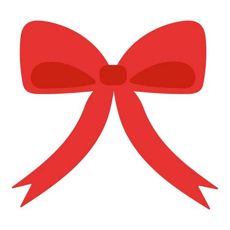 Christmas red ribbon bow, vector flat illustration 35931646 Vector Art ...