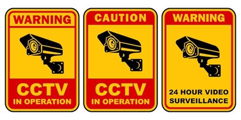 Étiquettes de panneaux de surveillance vidéo CCTV affiche jaune