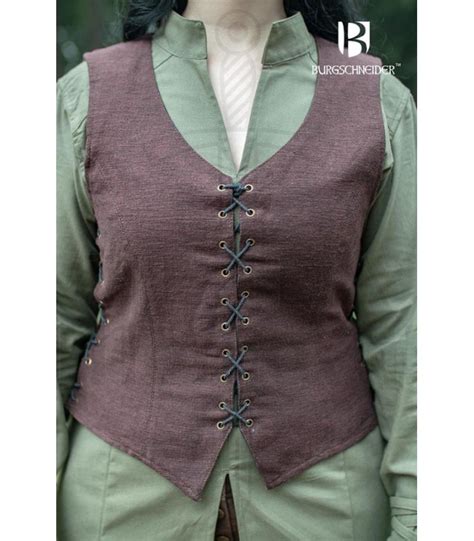 Marian Medieval Peasant Vest Brown Color ⚔️ Medieval Shop