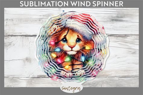 Christmas Lion V3 Entangled In Lights Wind Spinner Sublimati