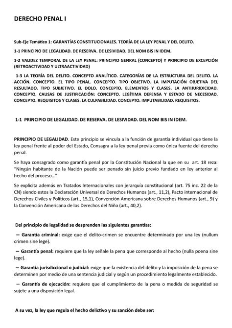 Derecho Penal I Efip 1 1 Derecho Penal I Sub Eje Temático 1