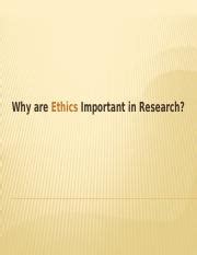 The Importance Of Ethics In Research Avoiding Distortions And Course