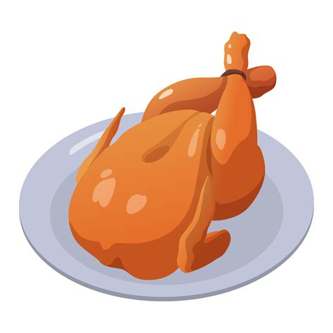 Realistic cooked chicken on plate white background - Vector 5490420 Vector Art at Vecteezy