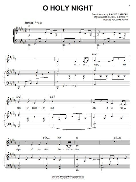 O Holy Night Sheet Music By Josh Groban Piano Vocal Guitar Right