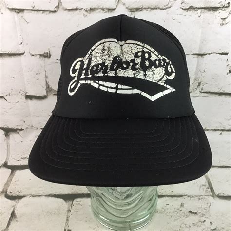 Harbor Bar Vintage Trucker Snapback Hat Black Mesh Ba Gem