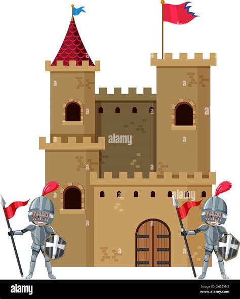 Knight at the castle illustration Stock Vector Image & Art - Alamy