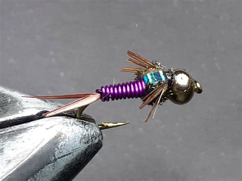 Dozen Tungsten Head Purple Copper John Nymphs For Fly Fishing Tung