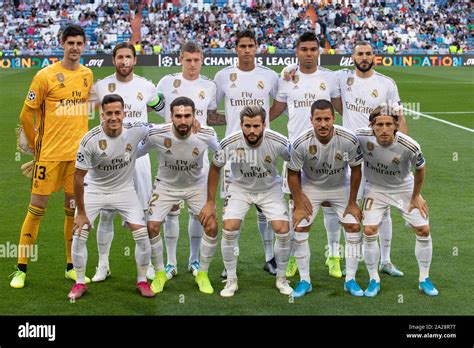 Madrid, Spain. 01st Oct, 2019. Real Madrid team groupduring the match ...