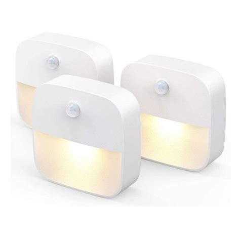 3 pack Battery-Powered LED Night Light Motion Sensor Light-Warm white ...