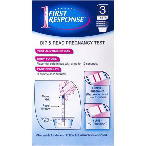 First Response Pregnancy Test Dip Read 3 Pack Woolworths