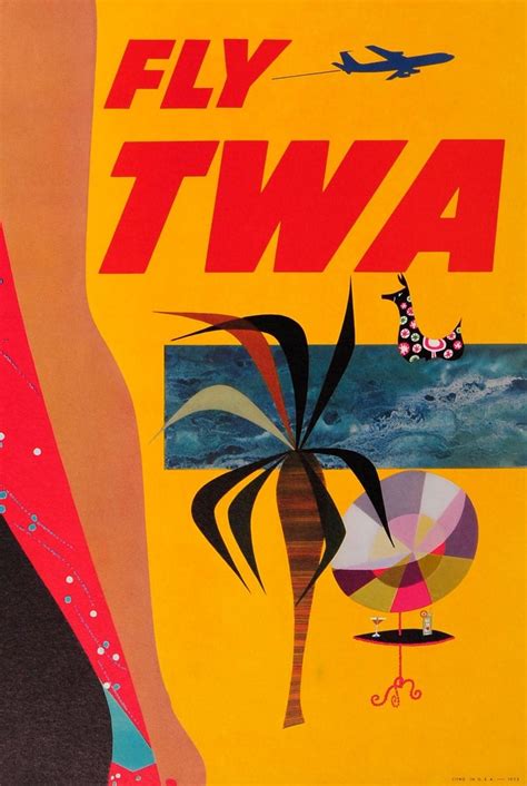 Original Vintage Las Vegas Fly Twa Poster by David Klein Trans World ...