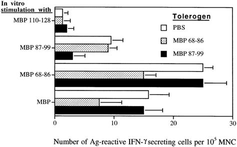 Peptide Or Mbp Specific T H 1 Like Cell Responses After Nasal