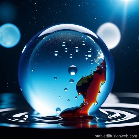 Water Droplet Forming from Earth in Space | Stable Diffusion Online