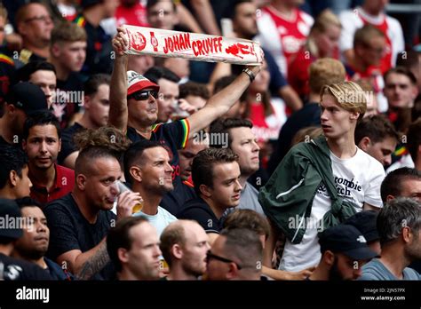 AMSTERDAM, THE NETHERLANDS - JULY 30: fans of Ajax during the Johan ...