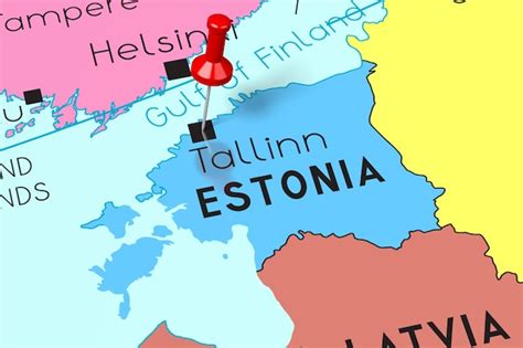 Premium Photo Estonia Tallinn Capital City Pinned On Political Map