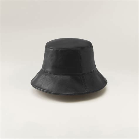 Whitney Bucket Hat Leather In Black Helen Kaminski Au