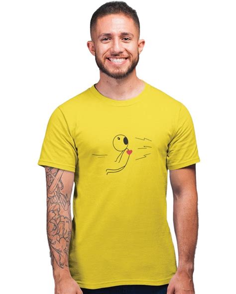 Magnet Couple Golden Yellow T Shirt Men Designed T Shirt Men