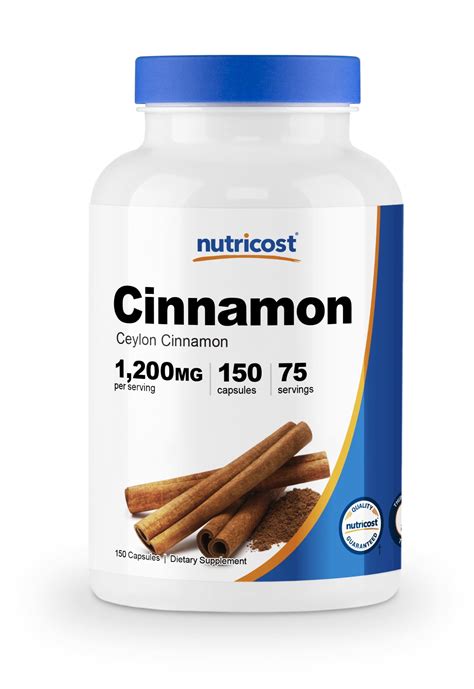 Nutricost Cinnamon Ceylon Cinnamon 1 200mg Serving 150 Capsules