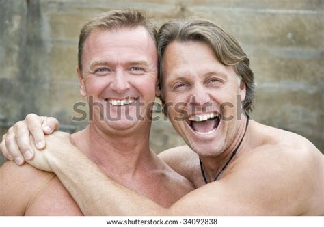 Two Happy Laughing Gay Men Cuddle Stock Photo Shutterstock
