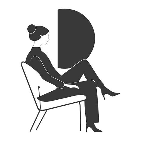 Silhouette Of A Woman Sitting In A Chair With A Half Circle Behind Her