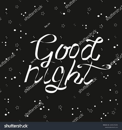 Good Night Hand Drawn Typography Poster Stock Vector Royalty Free