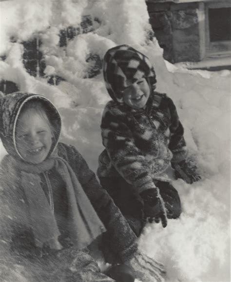 Kirsten and Warren Sutherland enjoy a snowstorm. 1974 - Mount Vernon