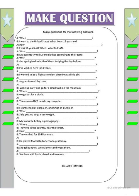 Make Question 2 English Esl Worksheets For Distance Learning And