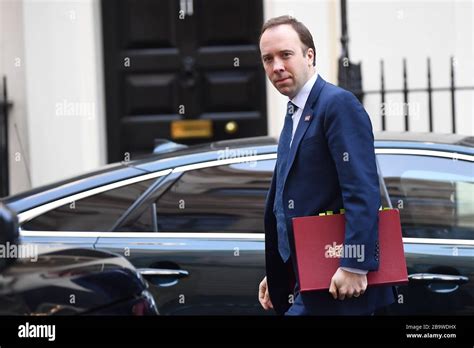 Health Secretary Matt Hancock Leaves 10 Downing Street London As He