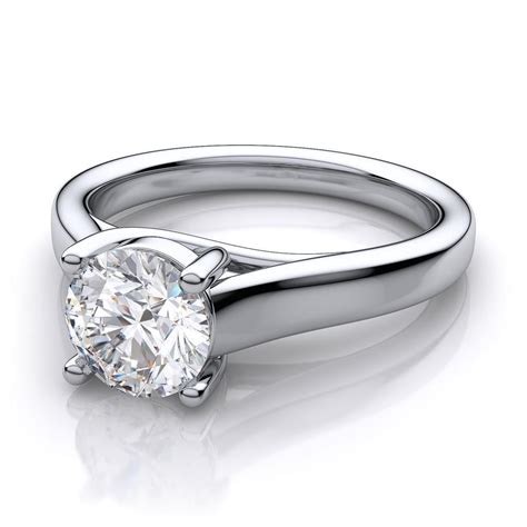 1 Carat Round Diamond Engagement Solitaire Ring White Gold Jewelry White Gold Diamond