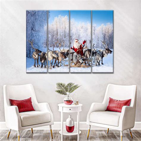 Reindeer And Santa Claus Wall Art | Photography