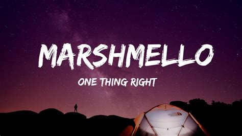 Marshmello & Kane Brown - One Thing Right (Lyrics) - YouTube