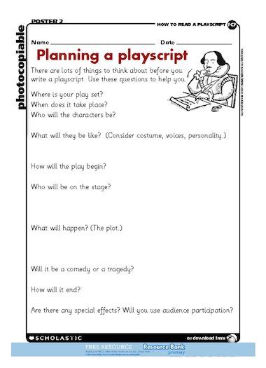 Playscript Planner Free Primary Ks Teaching Resource Scholastic