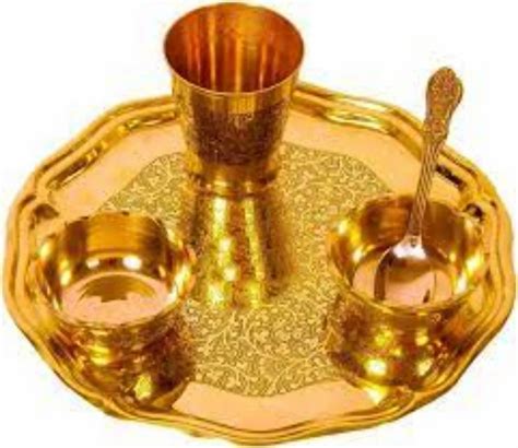 Material Stainless Steel Bhog Thali Set At 340 Piece In New Delhi