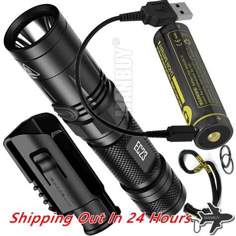 Original Nitecore Ec Led Flashlight Usb Port Rechargeable