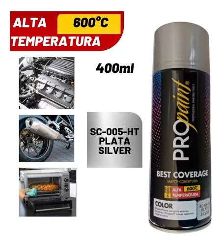 Pintura Spray Alta Temperatura Plata Silver Propaint 400ml MercadoLibre